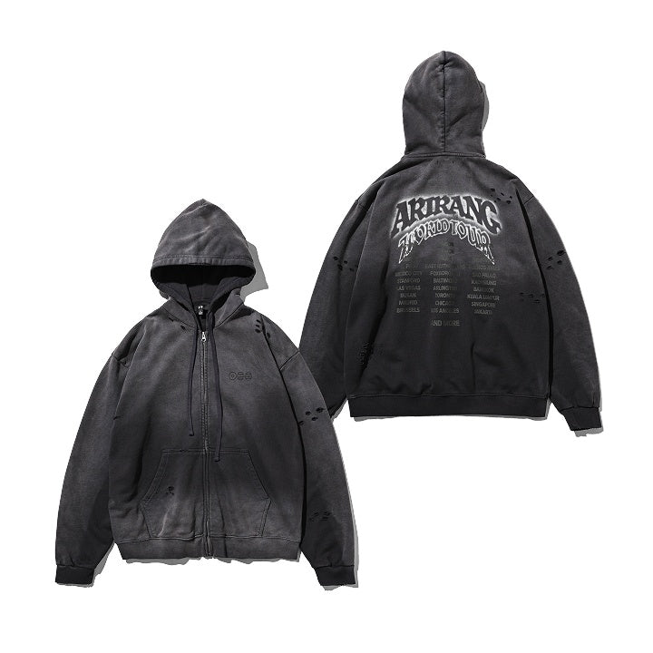 BTS WORLD TOUR [ARIRANG] ZIP-UP HOODIE CHARCOAL (JP VER.) – FANDOMK