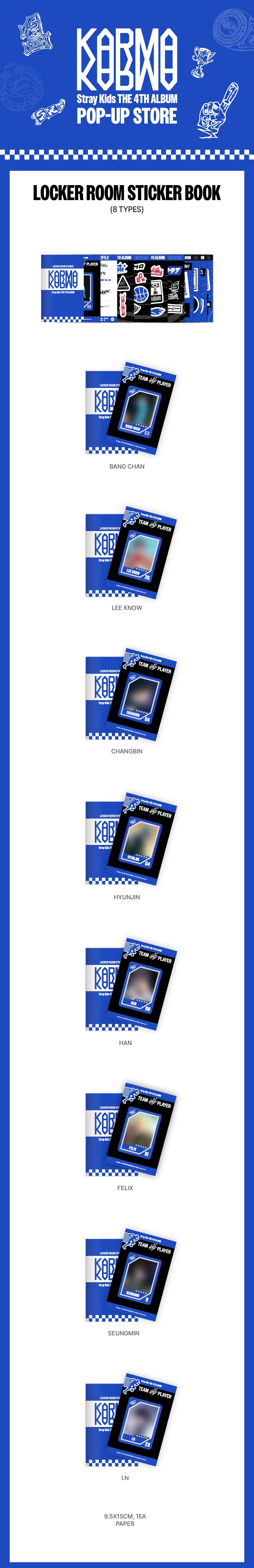 STRAYKIDS POP-UP STORE [KARMA] MD LOCKER ROOM STICKER BOOK