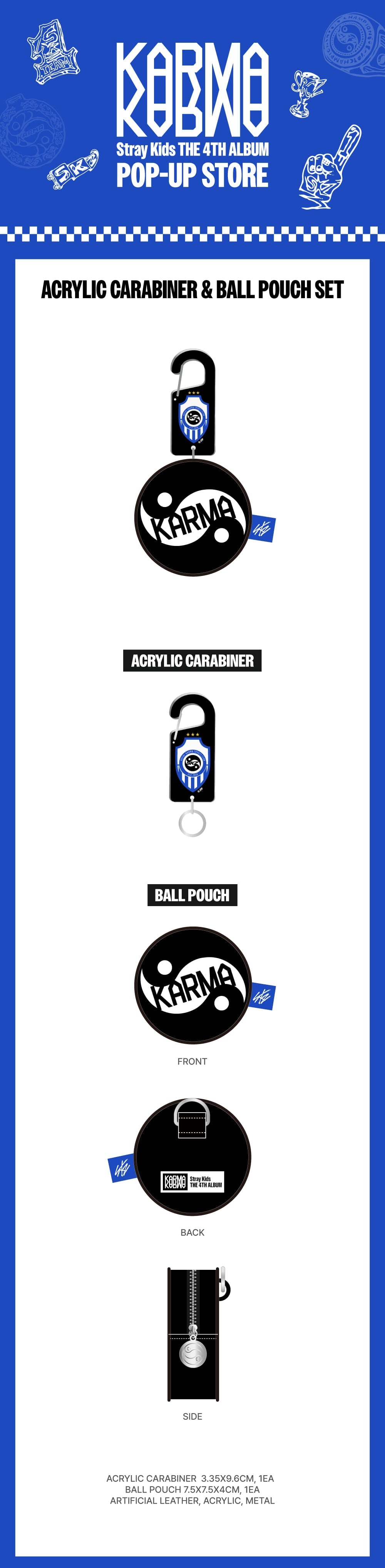 STRAYKIDS POP-UP STORE [KARMA] MD ACRYLIC CARABINER & BALL POUCH SET