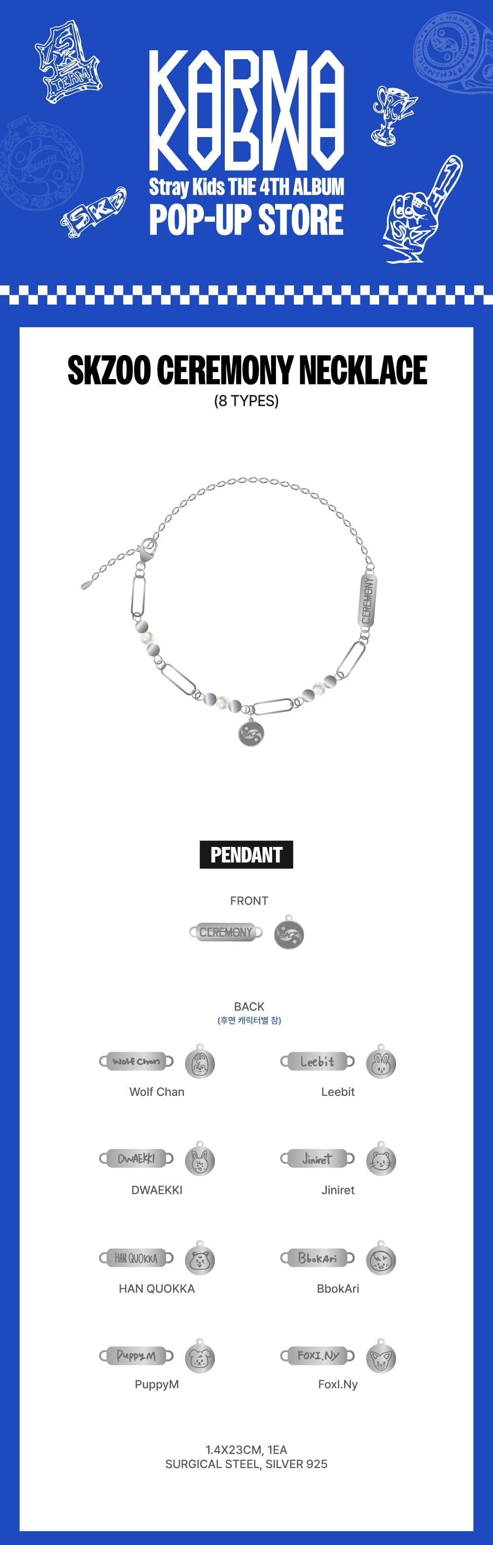 STRAYKIDS POP-UP STORE [KARMA] MD SKZOO CEREMONY NECKLACE