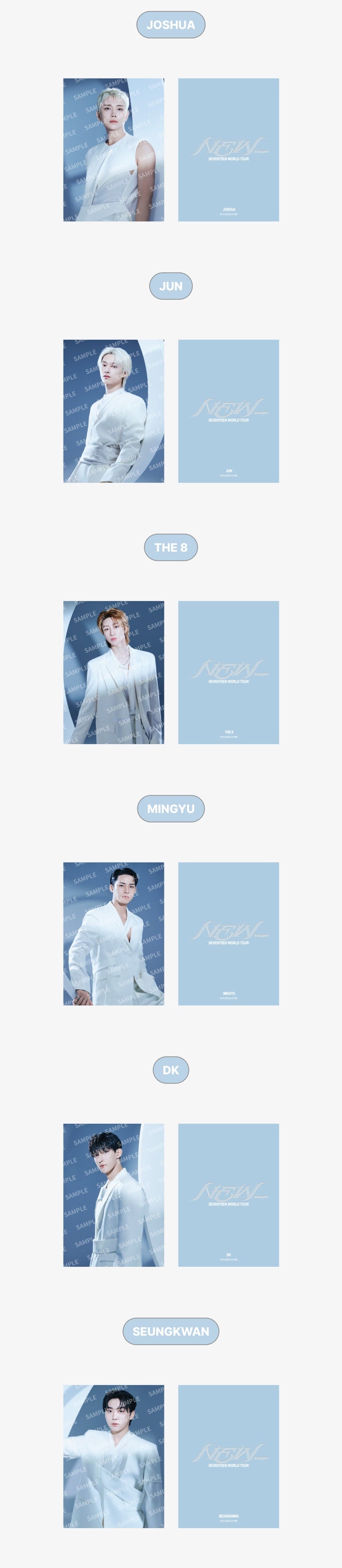 SEVENTEEN NEW 2025 WORLD TOUR OFFICIAL MD GIANT PHOTOCARD HOLDER SET
