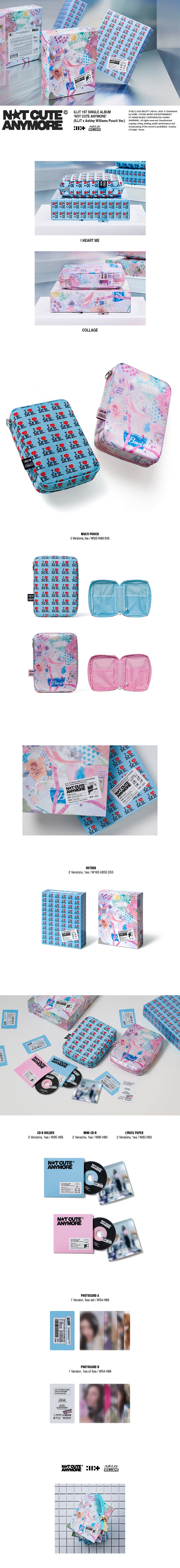 ILLIT 1ST SINGLE ALBUM [ NOT CUTE ANYMORE]  (ILLIT x Ashley Williams Pouch Ver.)