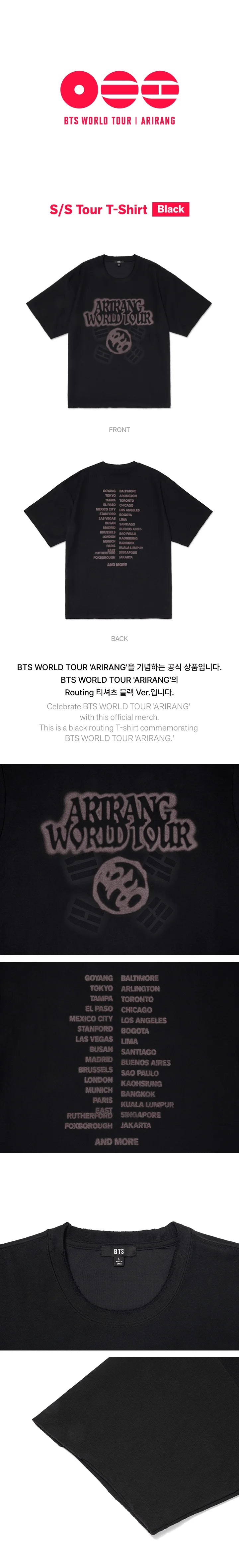 BTS WORLD TOUR [ARIRANG] S/S Tour T-Shirt (Black)