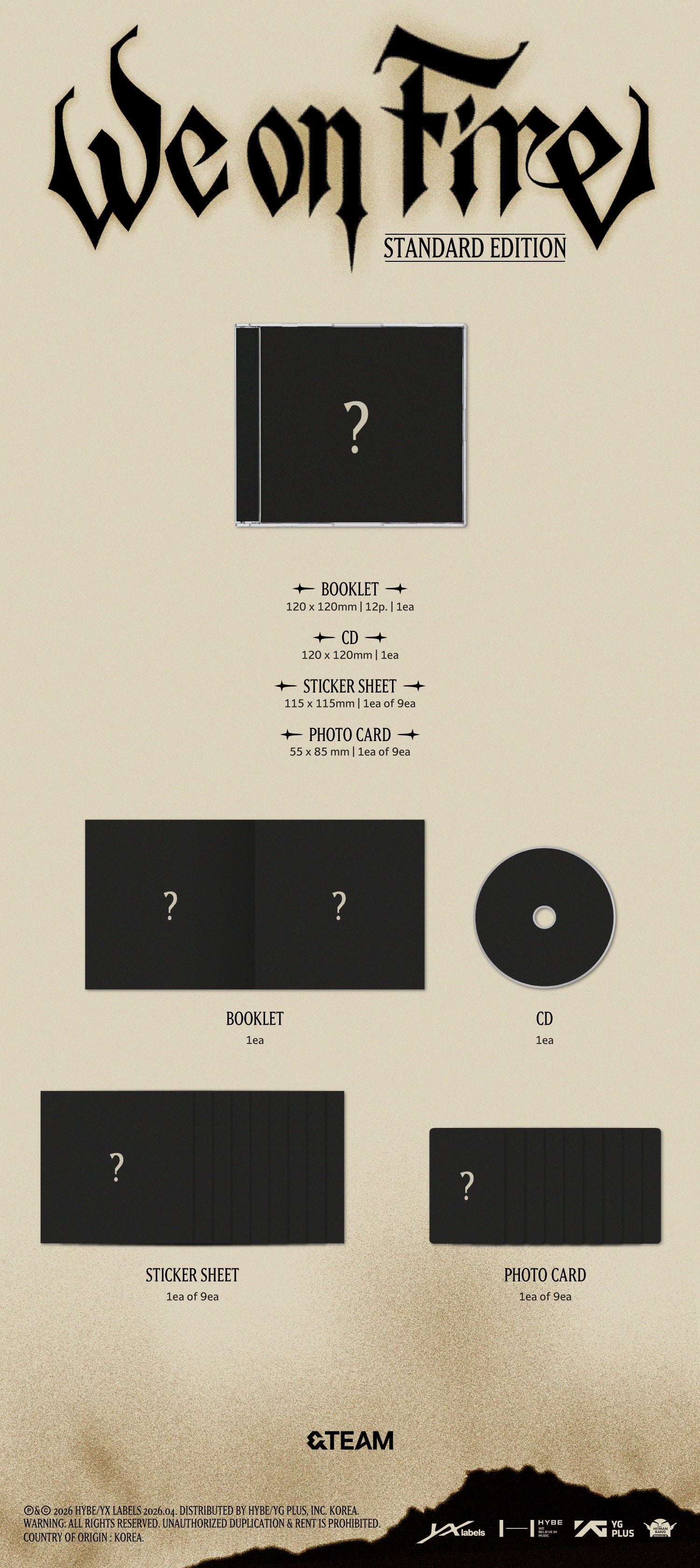 &TEAM 3RD EP ALBUM [WE ON FIRE] STANDARD EDITION + POB