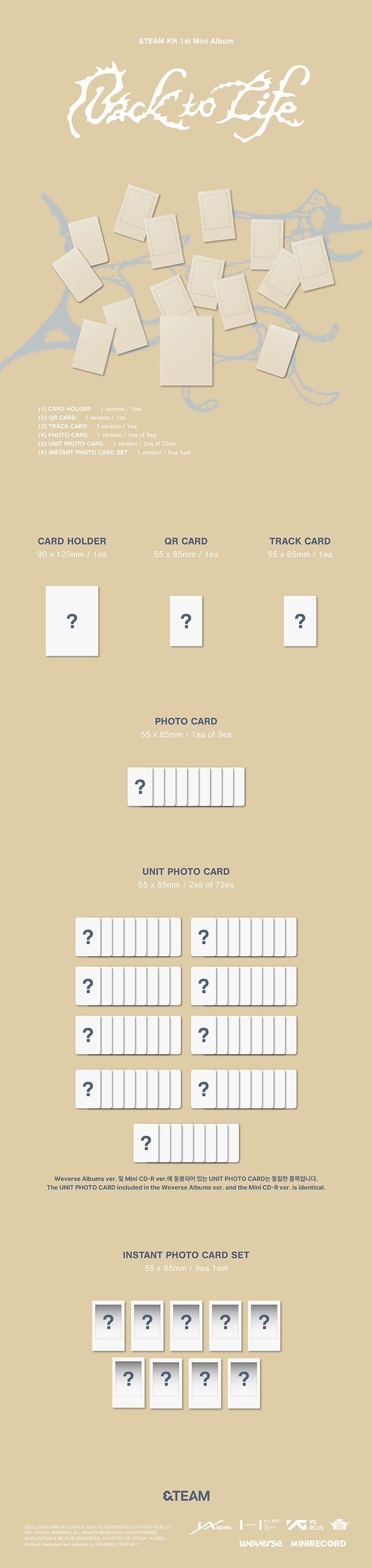 &TEAM KR 1ST MINI ALBUM [BACK TO LIFE] WEVERSE VER.