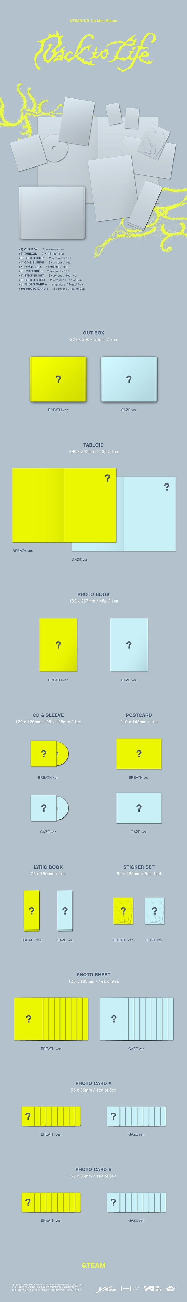 &TEAM KR 1ST MINI ALBUM [BACK TO LIFE] + POB