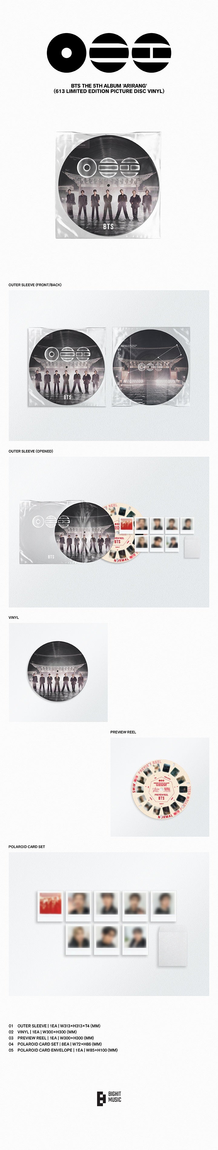 BTS ARIRANG [613 LIMITED EDITION PICTURE DISC VINYL]