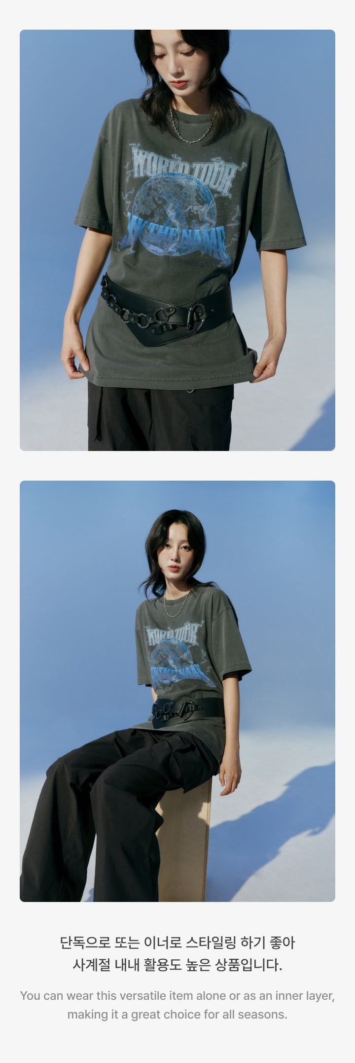 SEVENTEEN NEW 2025 WORLD TOUR OFFICIAL MD S/S T SHIRT (DARK GREY)