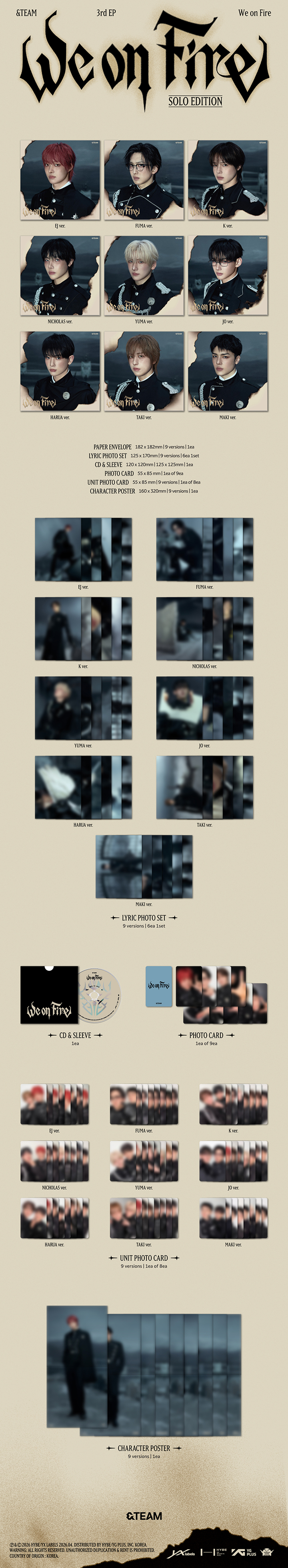 &TEAM 3RD EP ALBUM [WE ON FIRE] SOLO EDITION +STUDIO CHOOM