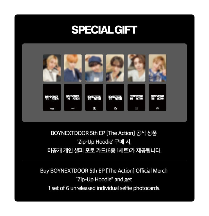 BOYNEXTDOOR 5TH EP [THE ACTION] OFFICLA MD ZIP-UP HOODIE