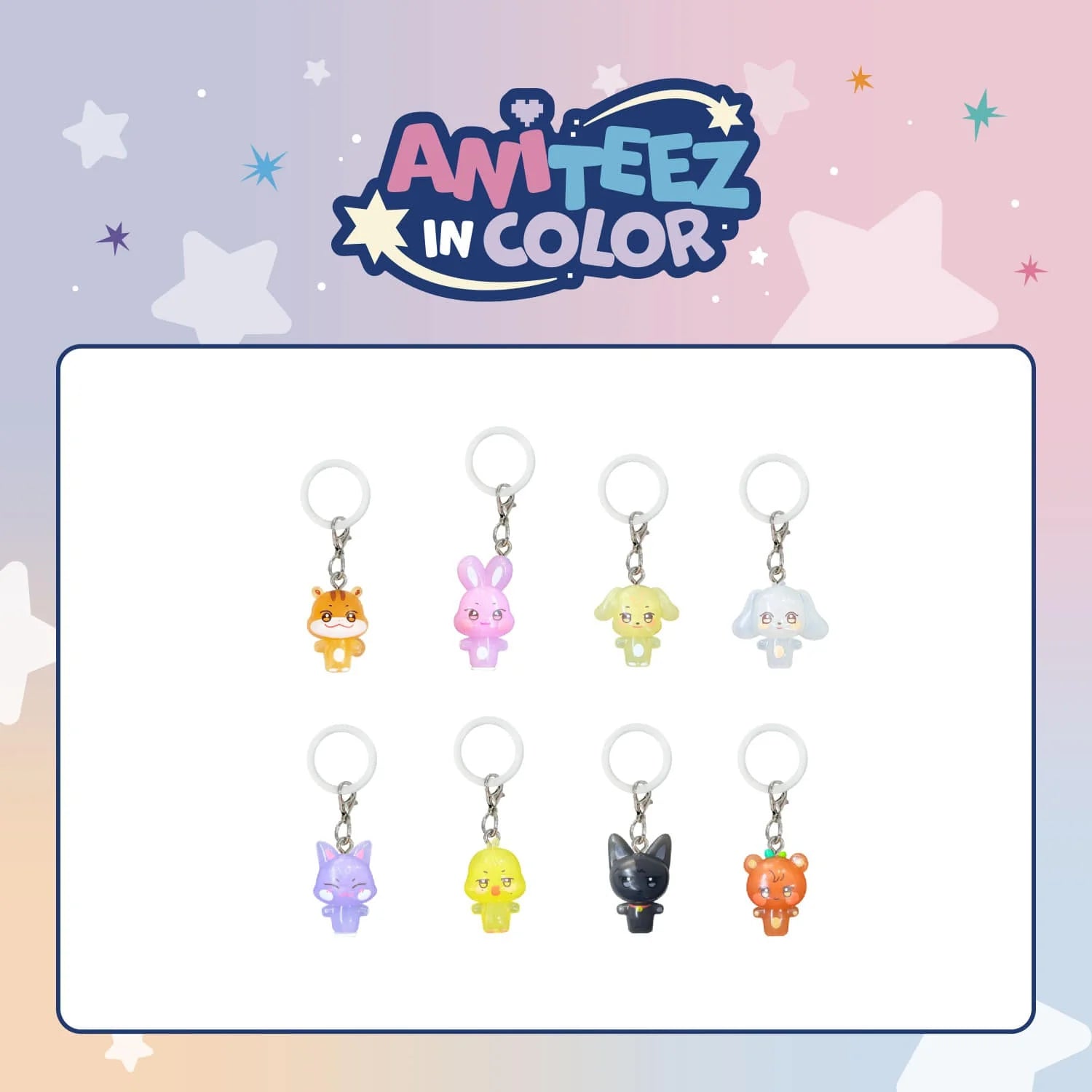 ATEEZ X ANITEEZ [ANITEEZ IN COLOR] MD CLEAR MASCOT CHARM (RANDOM)