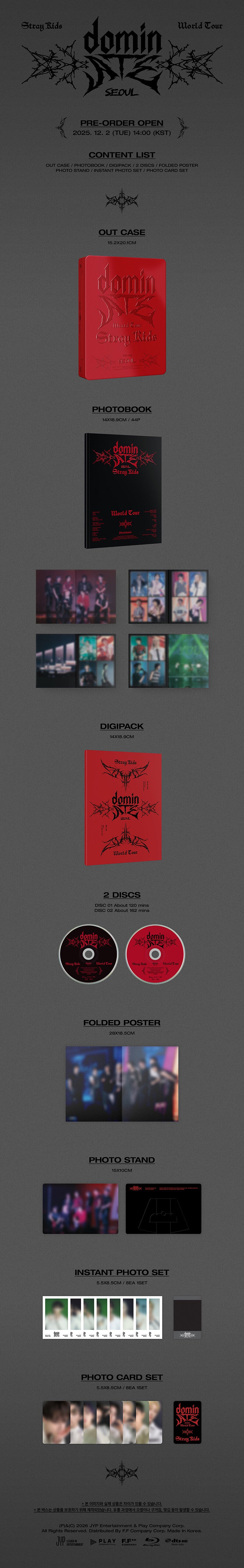STRAYKIDS WORLD TOUR <dominATE SEOUL> Blu-ray + POB (1SET OF 8 PHOTOCARD)