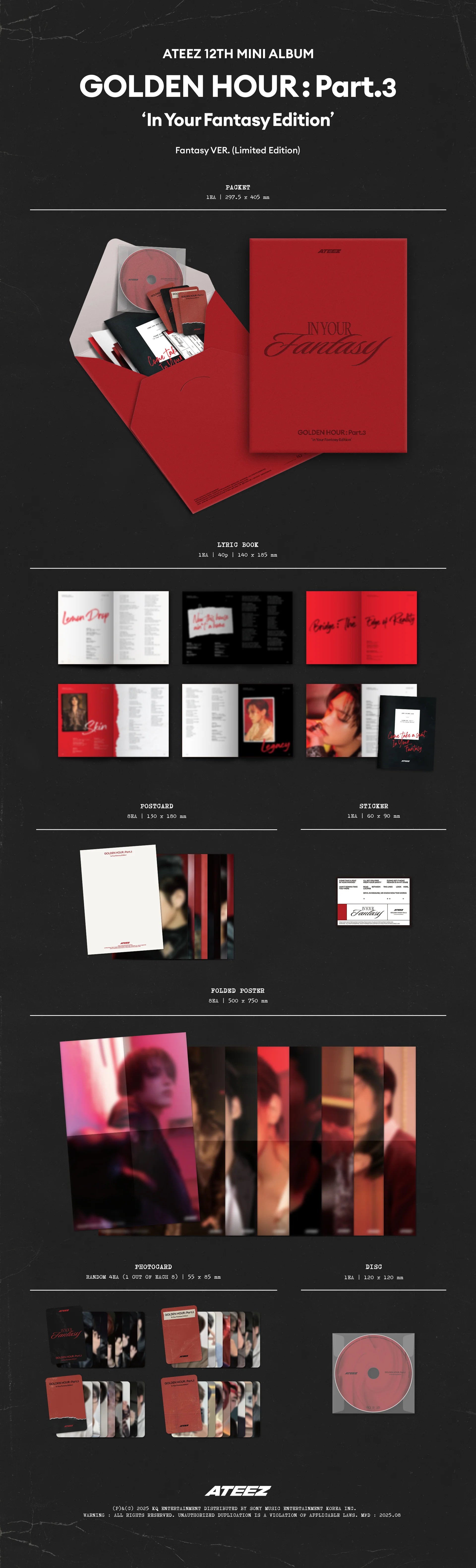 ATEEZ - GOLDEN HOUR : PART.3 IN YOUR FANTASY EDITION FANTASY VER (LIMITED EDITION) MAKESTAR GIFT