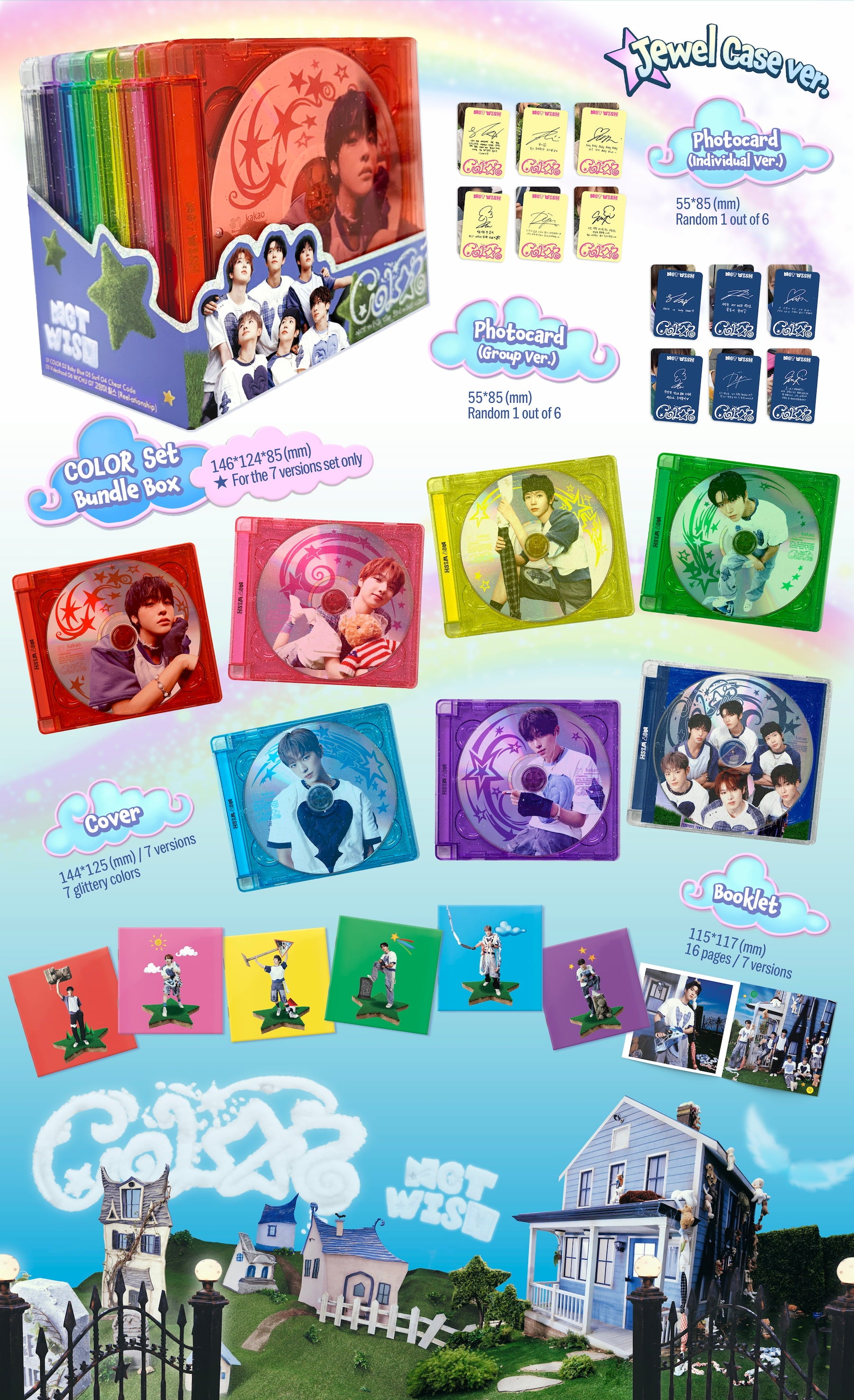 NCT WISH 3RD MINI ALBUM [COLOR] JEWEL CASE VER. + POB