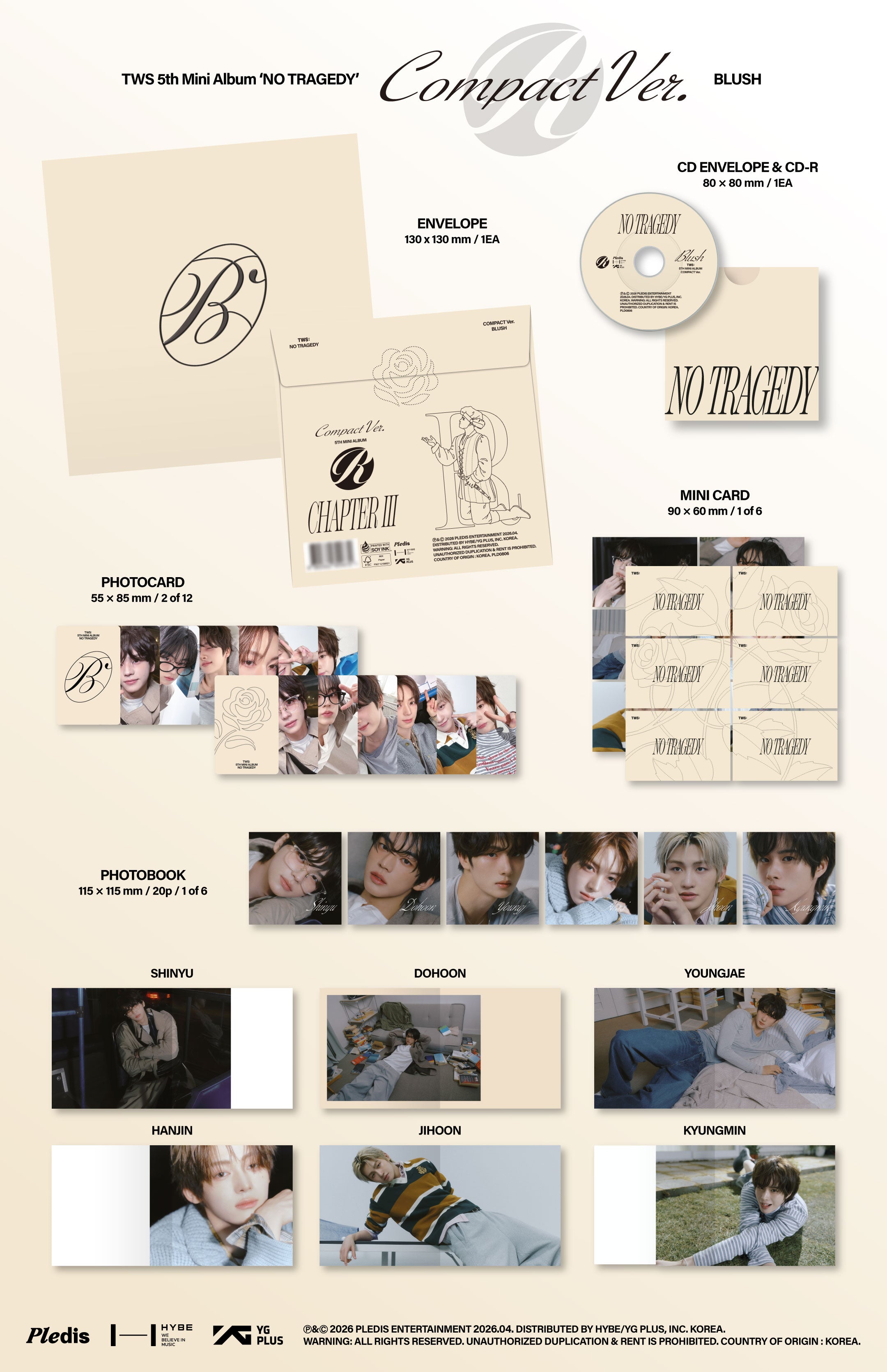 TWS 5TH MINI ALBUM [NO TRAGEDY] BLUSH VER.