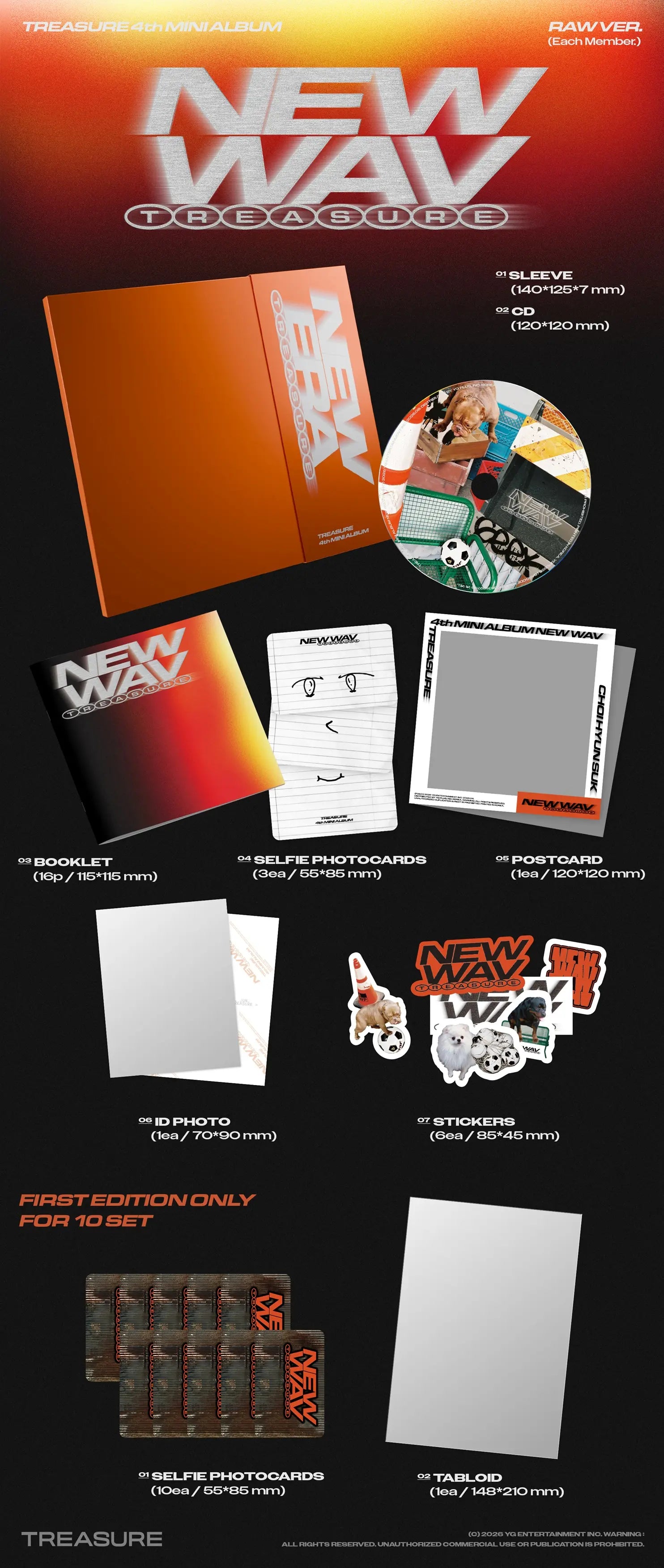 TREASURE 4TH MINI ALBUM [NEW WAV] RAW VER.
