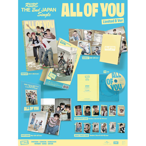RIIZE 2ND JAPANESE ALBUM [ALL OF YOU] LIMITED B EDITION【CD MAXI】【+Photobook】