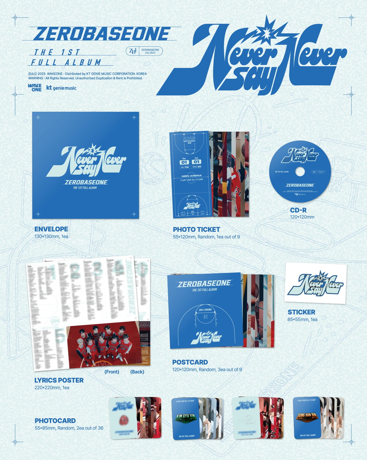 ZEROBASEONE THE 1ST FULL ALBUM [NEVER SAY NEVER] SLAM DUNK Ver.