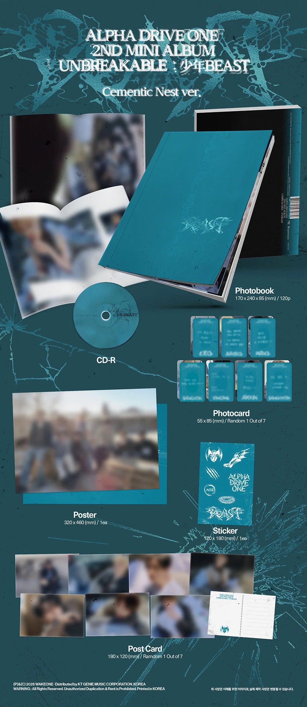 ALPHA DRIVE ONE 2ND MINI ALBUM [UNBREAKABLE : 少年BEAST] CENMENTIC NEST VER.