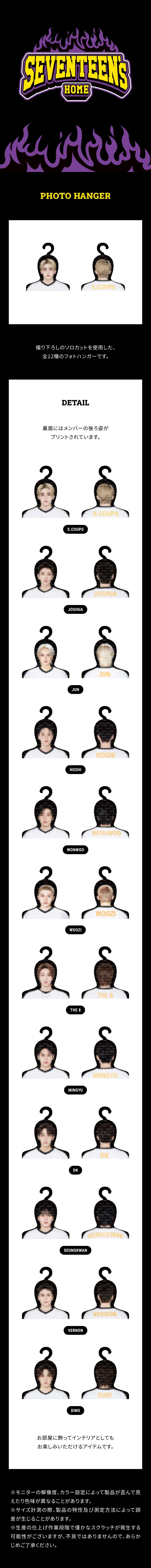 SEVENTEEN JP MD [25 SEVENTEEN's HOME] PHOTO HANGER