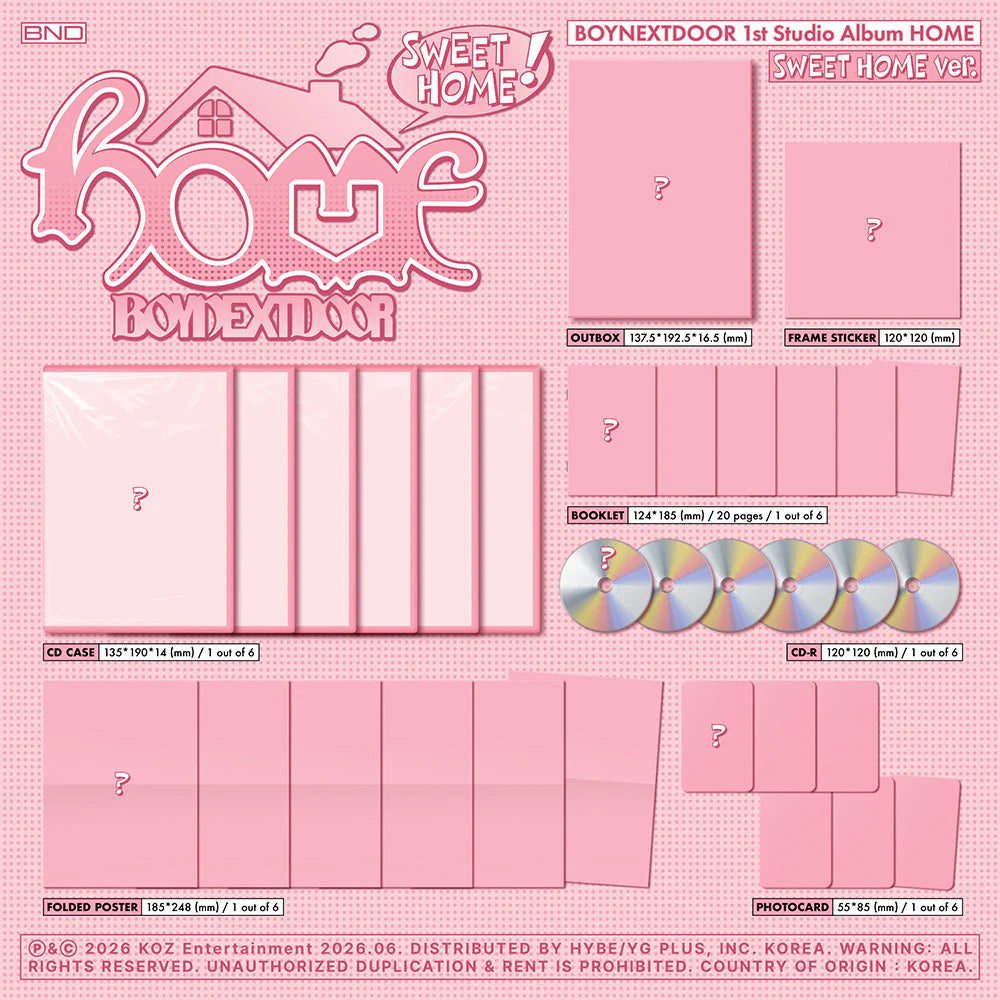 BOYNEXTDOOR 1ST STUDIO ALBUM [HOME] SWEET HOME VER.