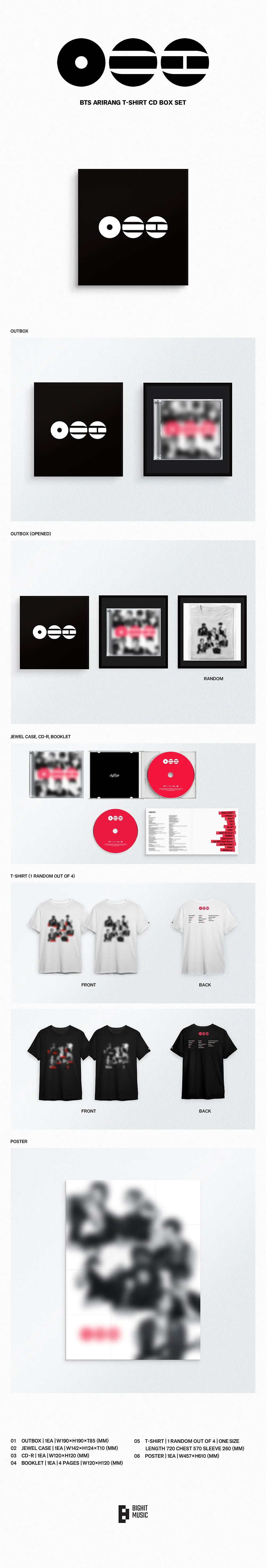 BTS 5TH ALBUM [ARIRANG] T-SHIRT CD BOX SET