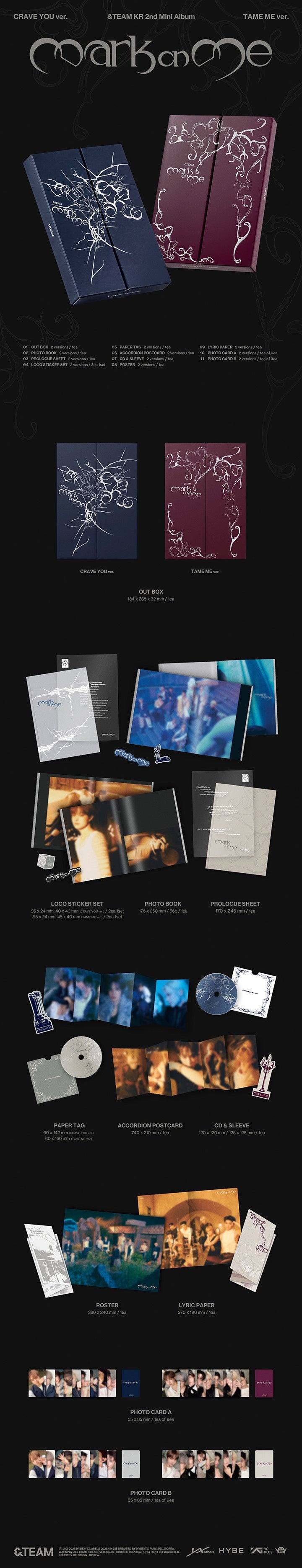 &TEAM KR 2ND MINI ALBUM [MARK ON ME] + STUDIO CHOOM GIFT