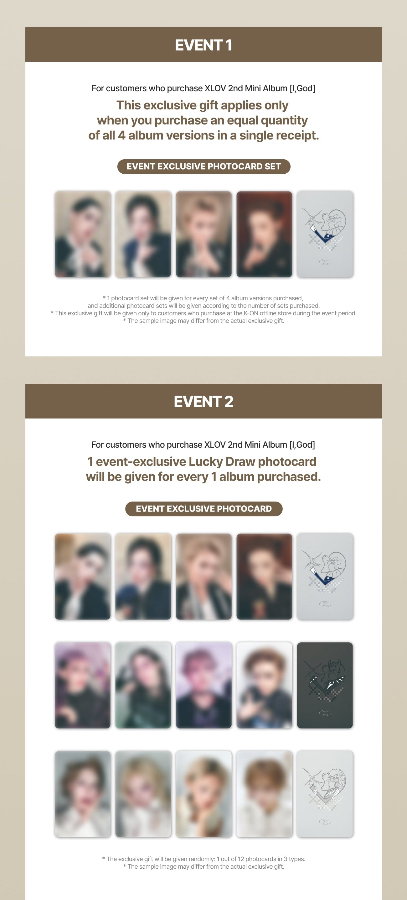 XLOV 2ND MINI ALBUM [I,GOD] + LUCKY DRAW