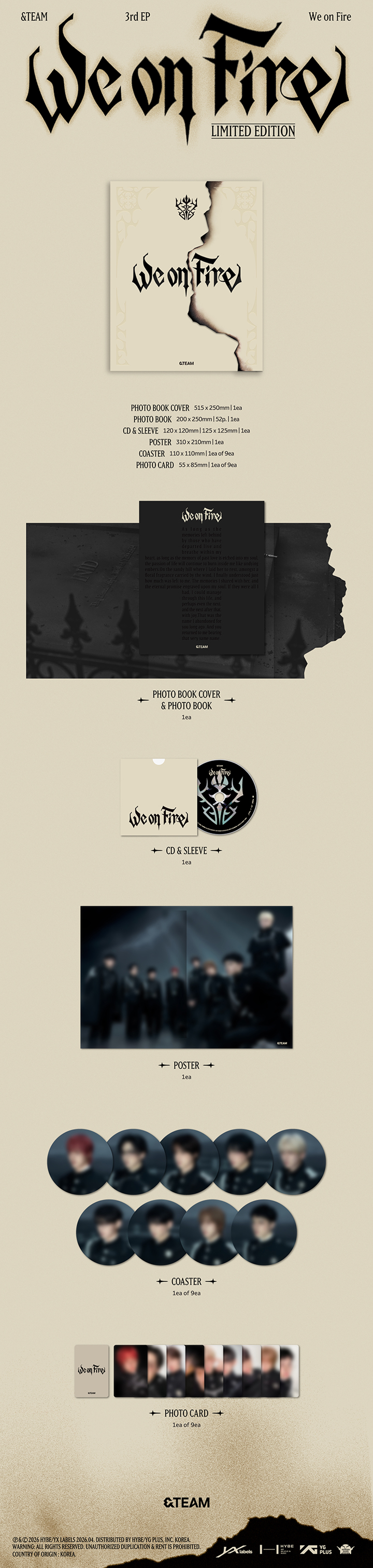 &TEAM 3RD EP ALBUM [WE ON FIRE]  + STUDIO CHOOM