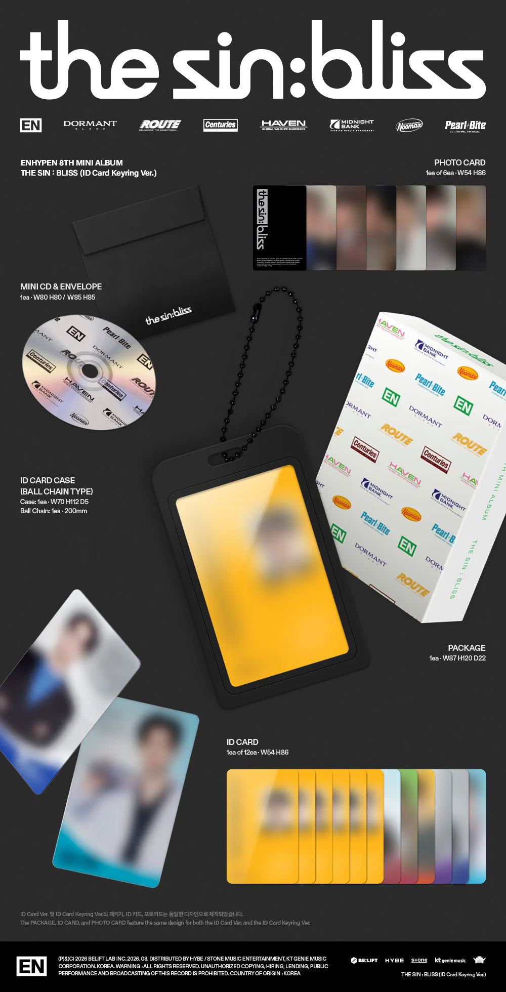 ENHYPEN 8TH MINI ALBUM [THE SIN: BLISS] ID CARD KEYRING VER. (RANDOM)