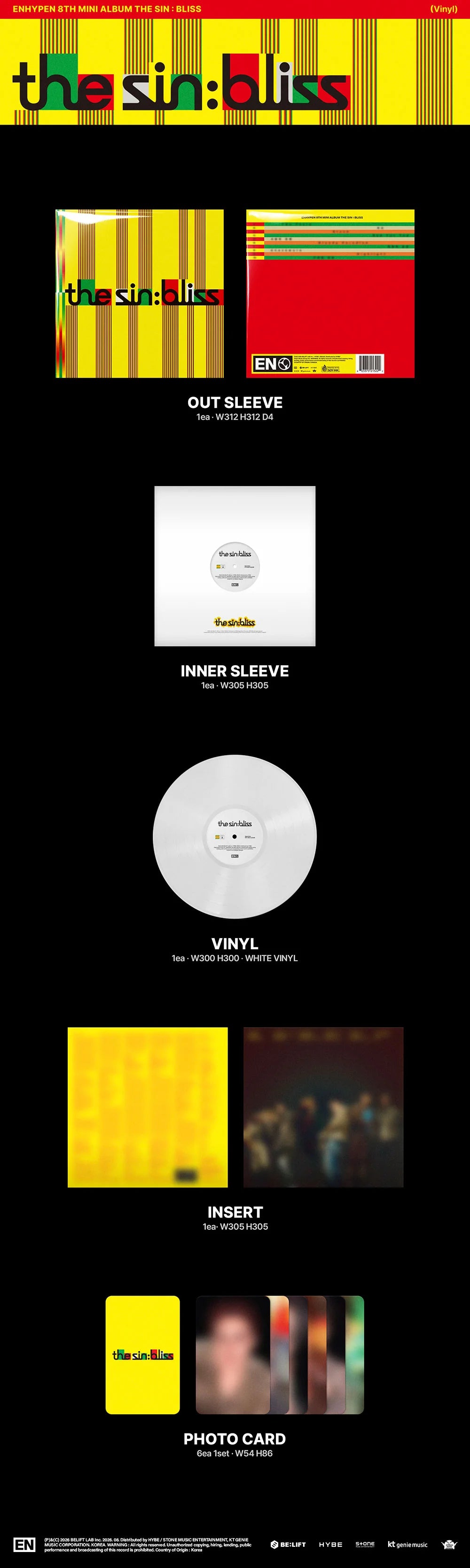 ENHYPEN 8TH MINI ALBUM [THE SIN: BLISS] LP VER.