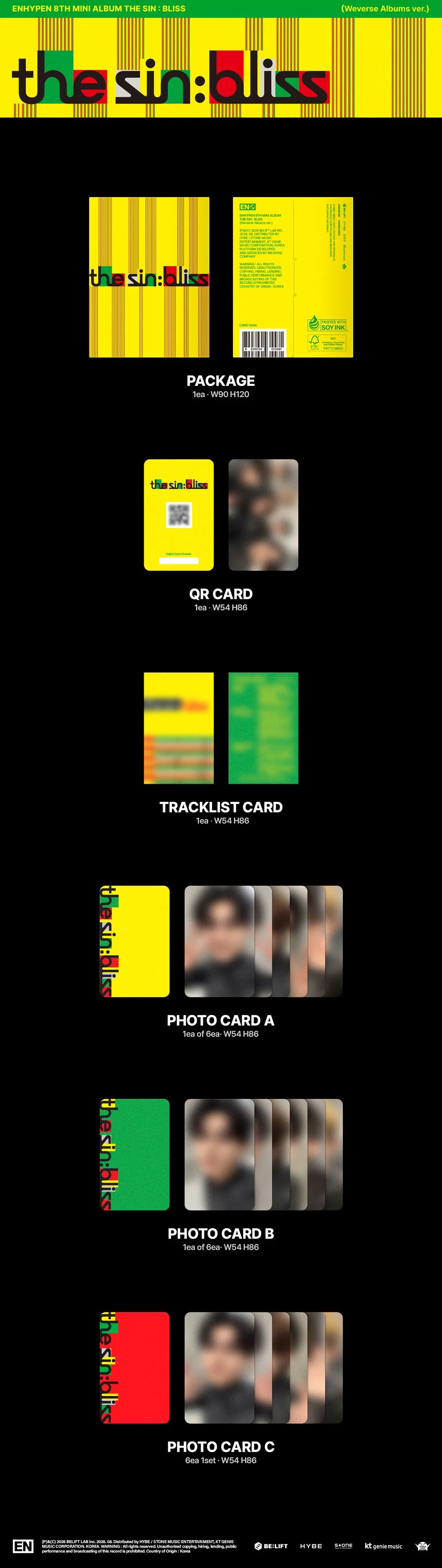 ENHYPEN 8TH MINI ALBUM [THE SIN: BLISS] WEVERSE ALBUM VER.