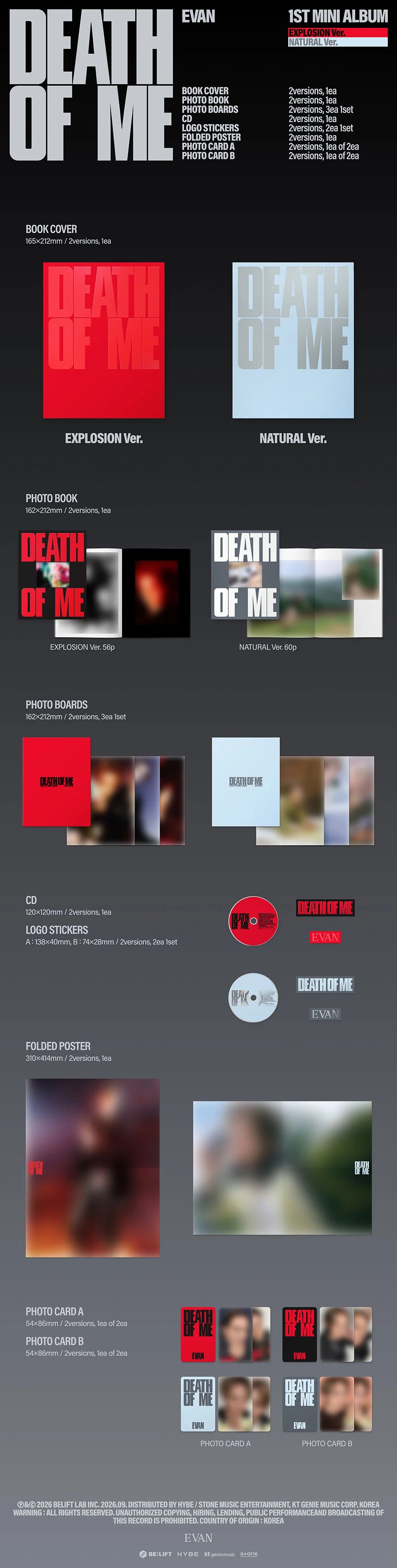 EVAN 1ST MINI ALBUM [DEATH OF ME]