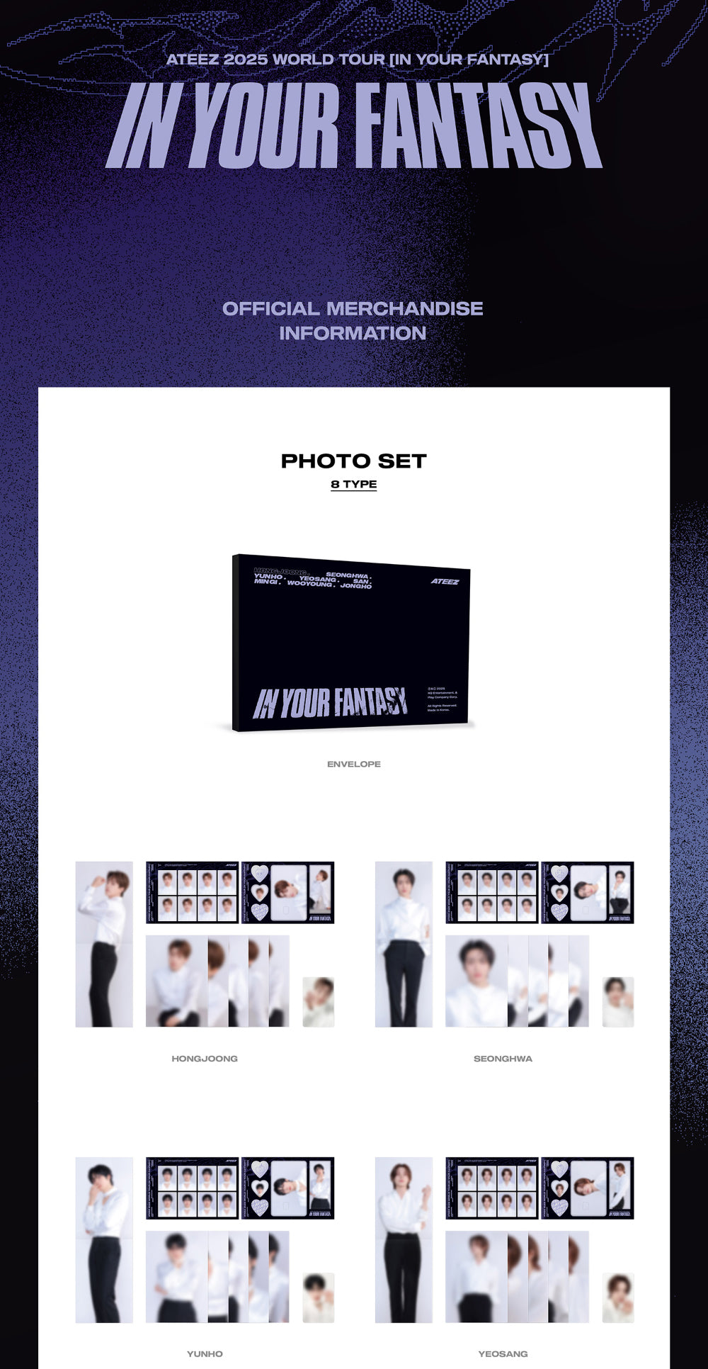 ATEEZ 2025  WORLD TOUR IN YOUR FANTASY - PHOTO SET