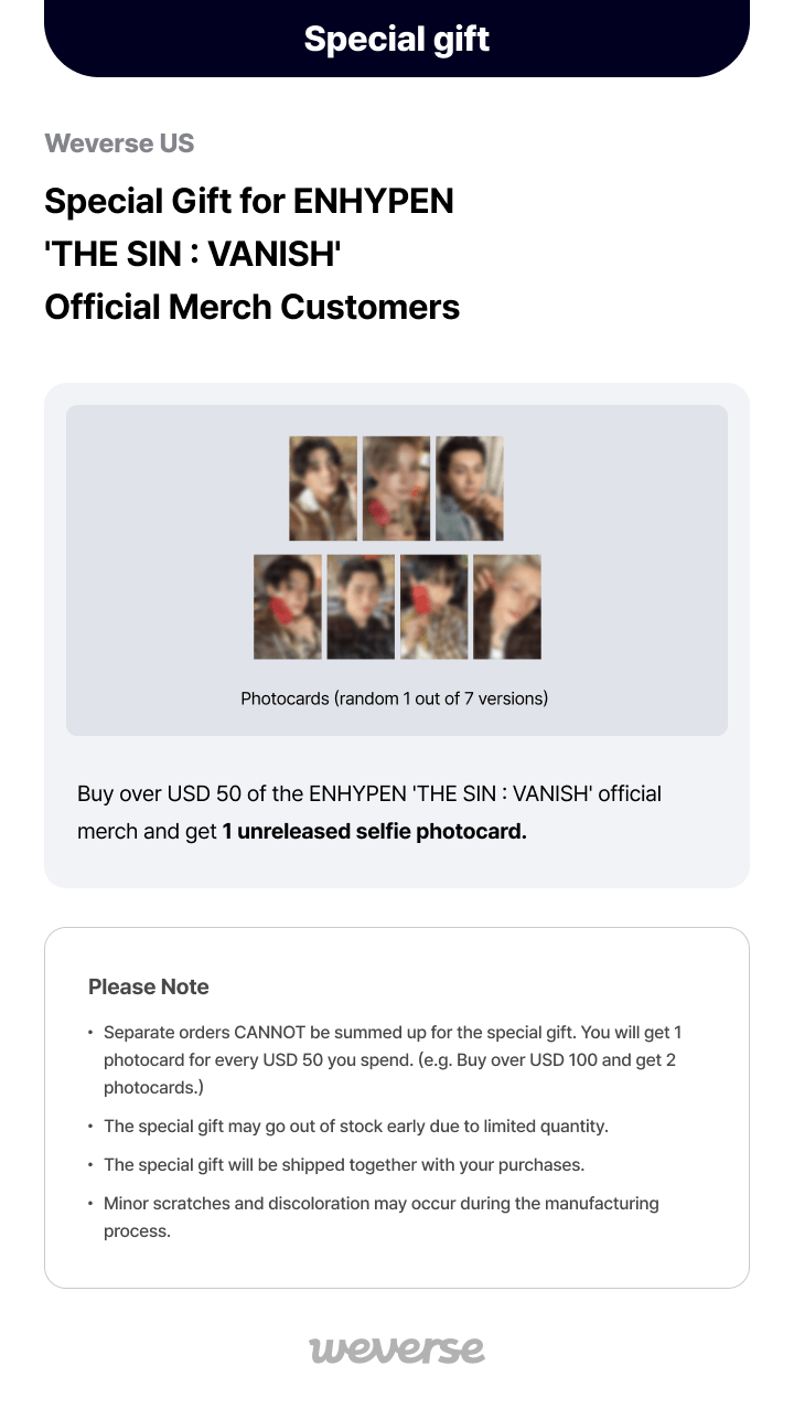 ENHYPEN THE SIN VANISH ACRYLIC PHOTO KEYRING