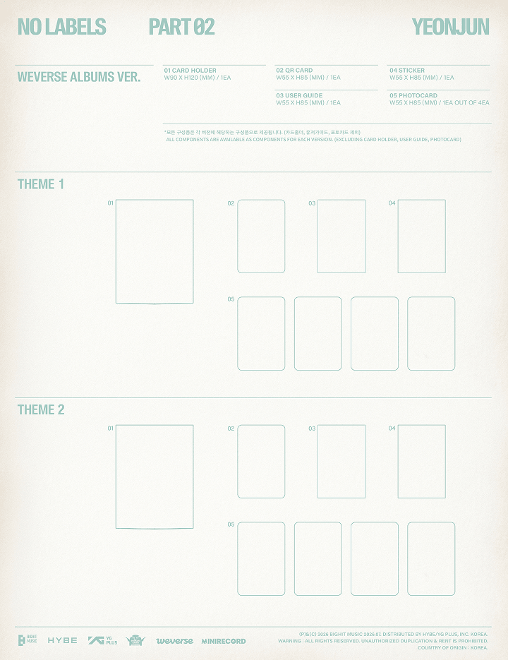 TXT YEONJUN [NO LABELS: PART 02] WEVERSE ALBUM VER.