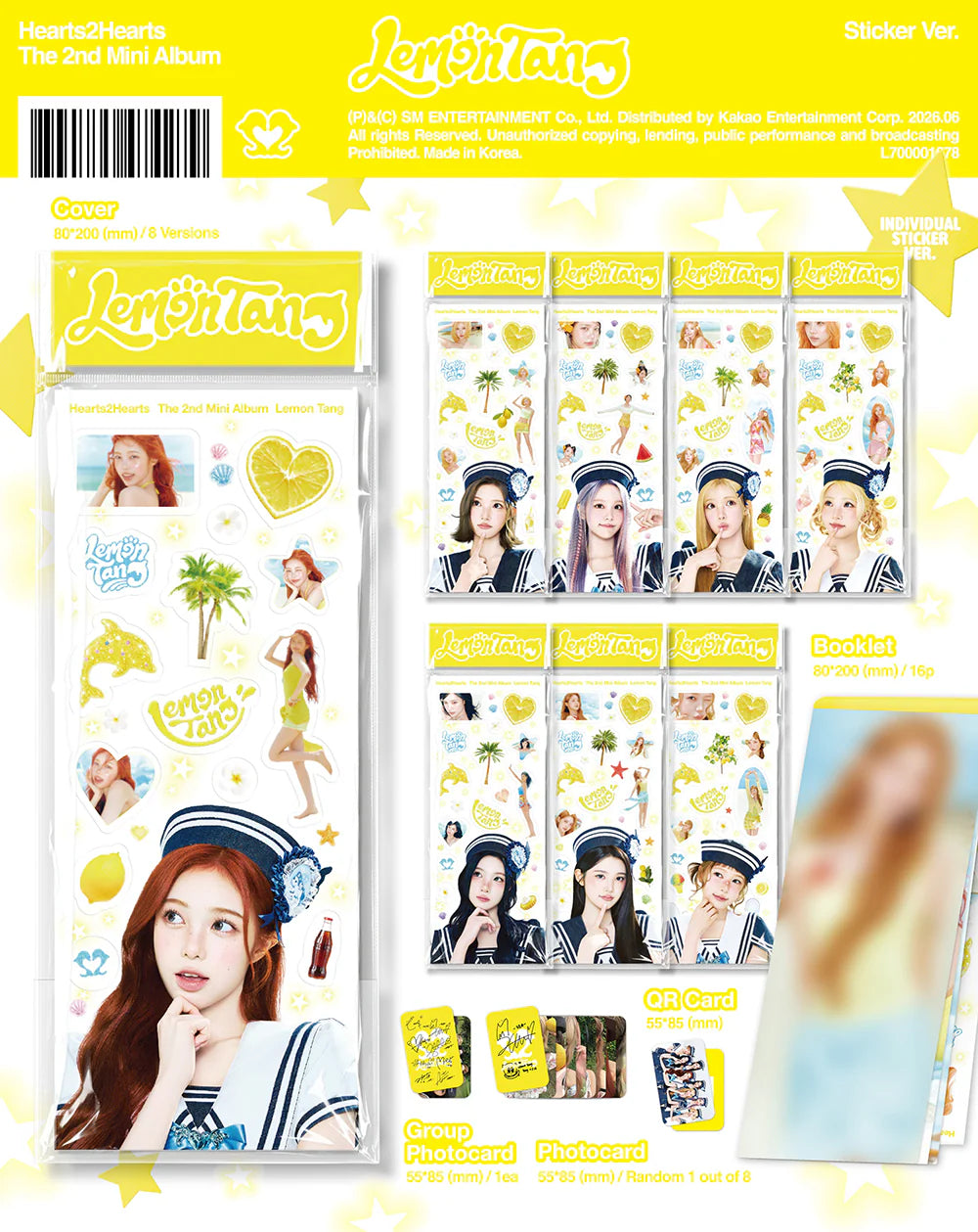 HEARTS2HEARTS 2ND MINI ALBUM [LEMON TANG] STICKER VER.