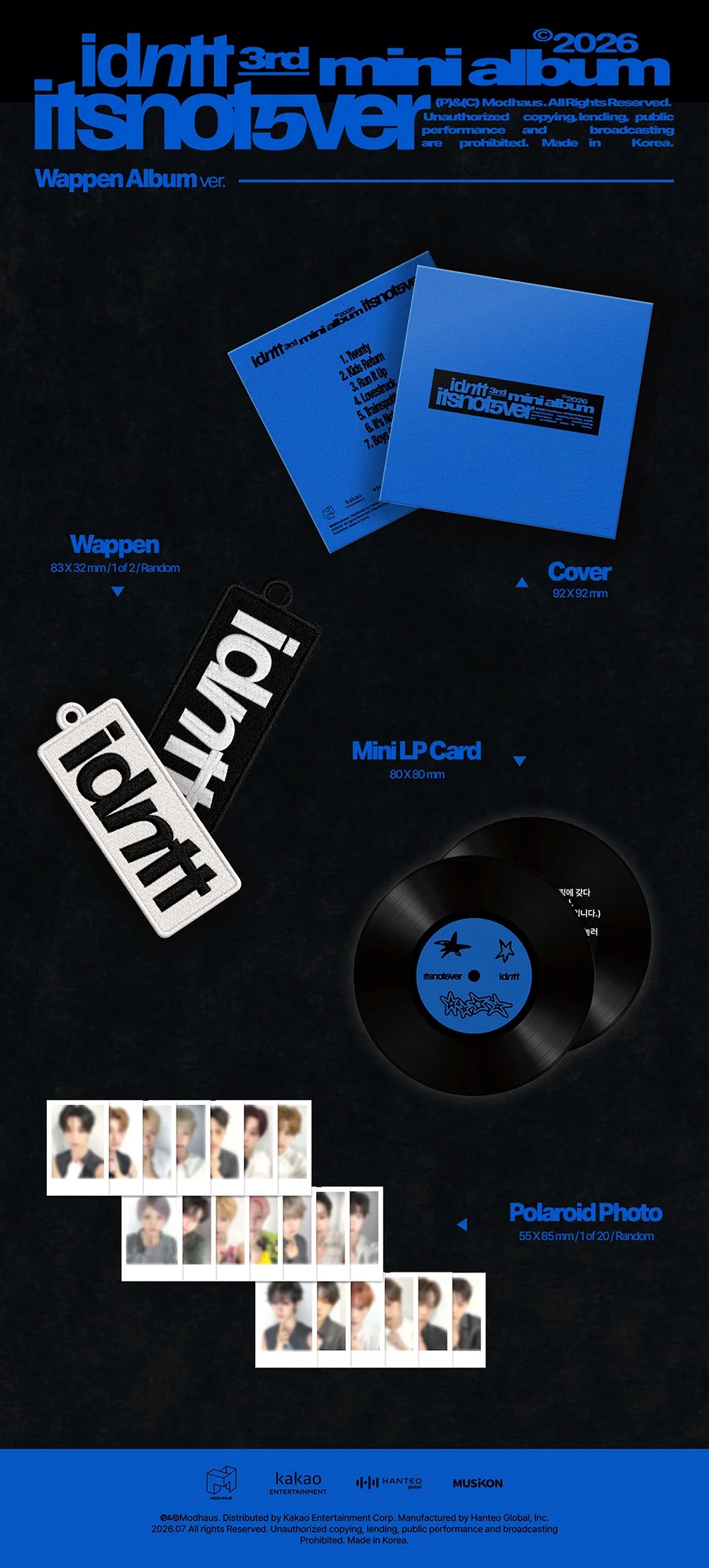 Idntt 3RD MINI ALBUM [itsnot5ver] WAPPEN ALBUM VER.