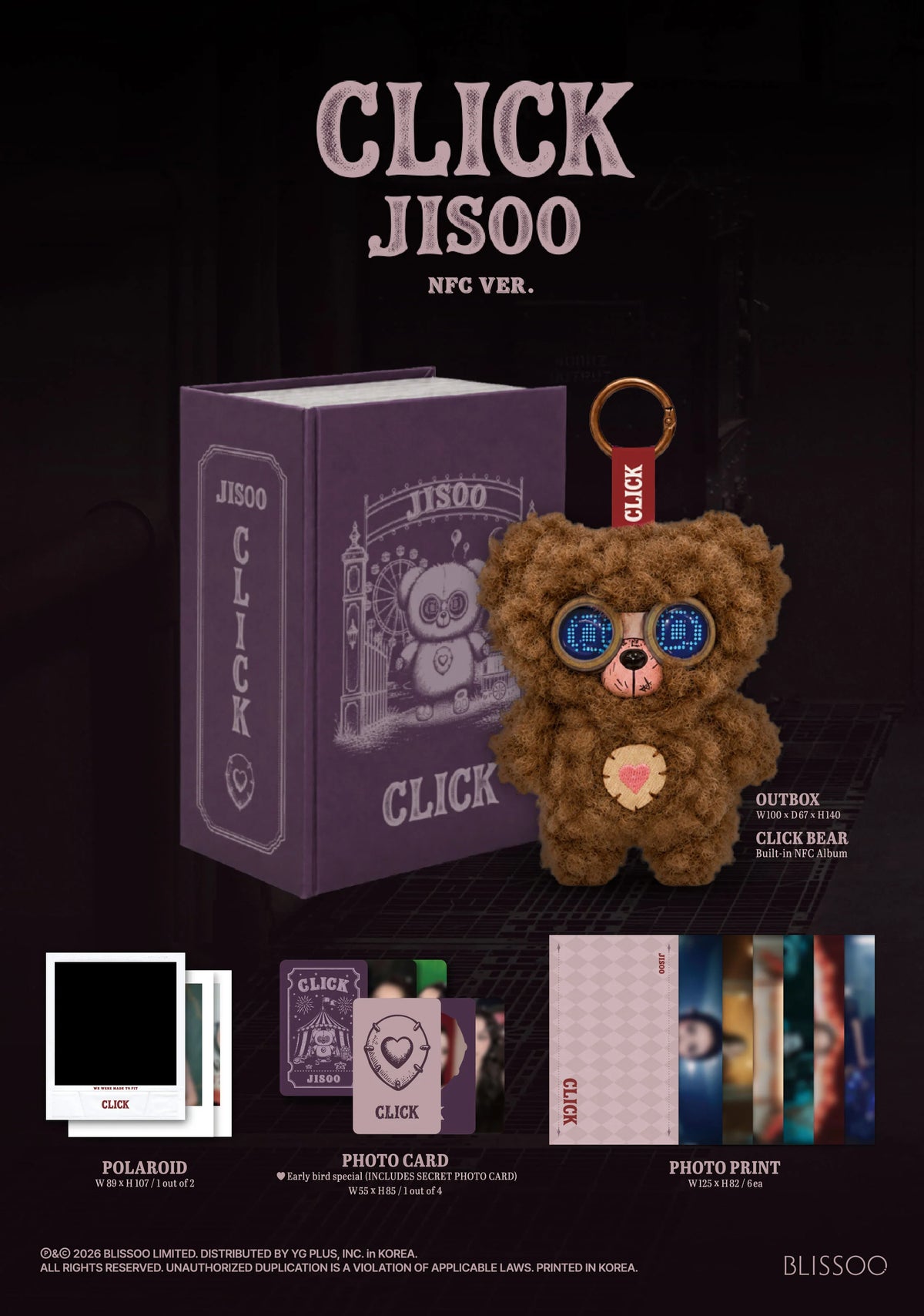 JISOO SINGLE ALBUM [CLICK] CLICK BABY BEAR NFC VER.