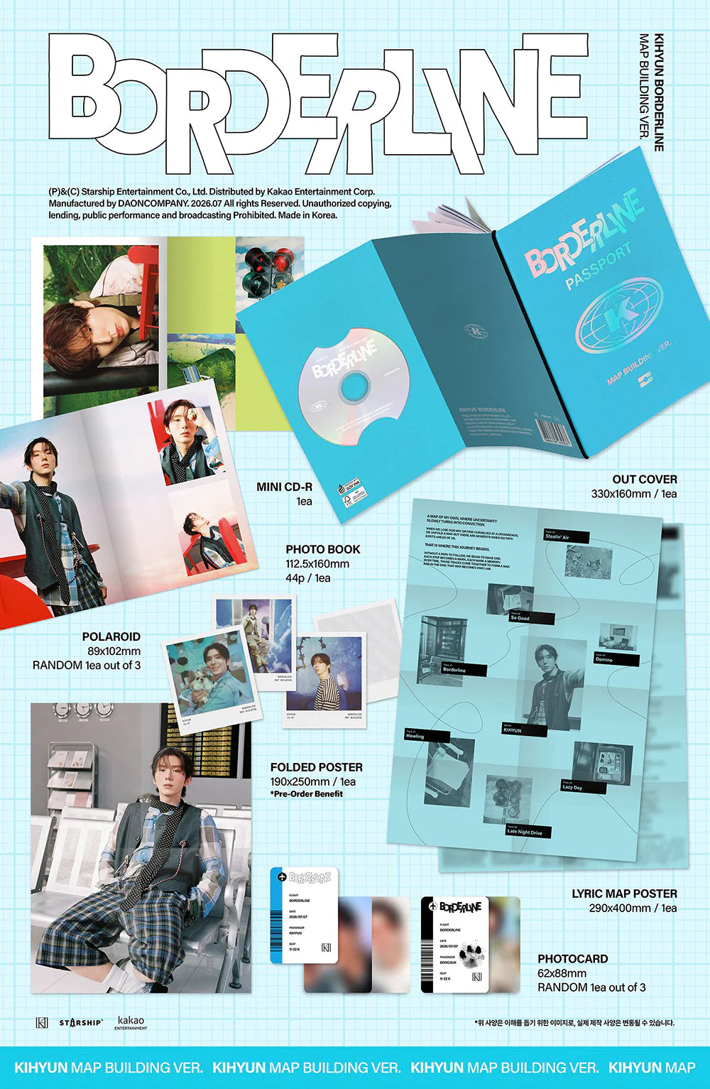 KIHYUN 1ST EP ALBUM [BORDERLINE] MAP BUILDING VER.