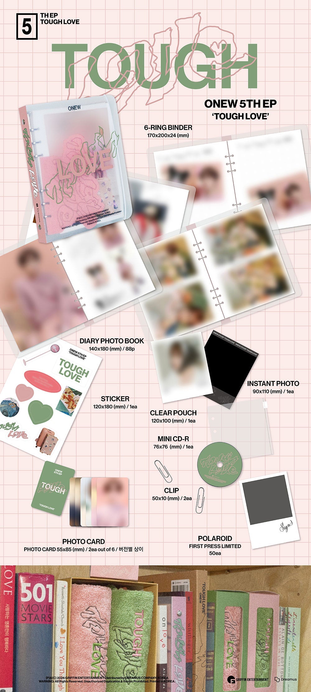 ONEW 5TH MINI ALBUM [TOUGH LOVE] NOTE BOOK VER.