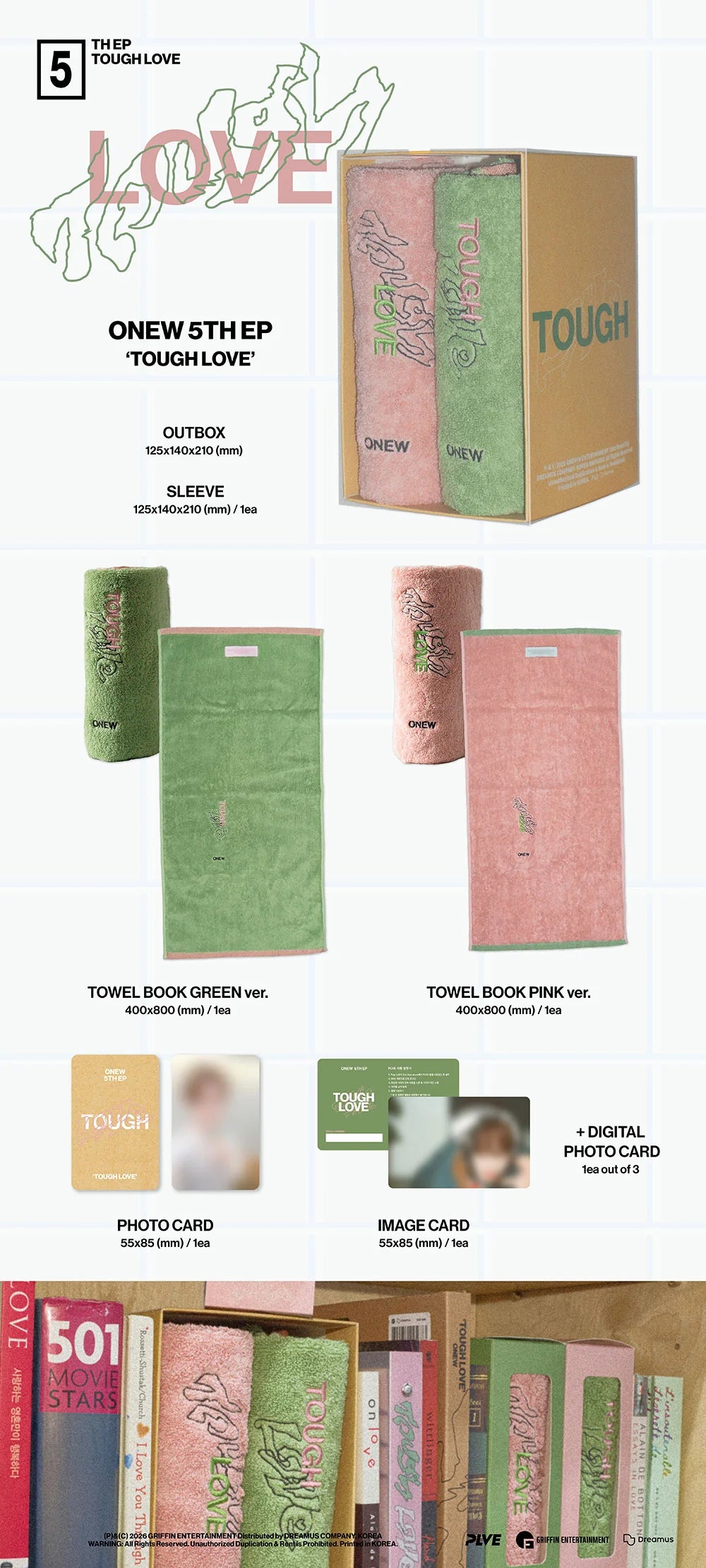 ONEW 5TH MINI ALBUM [TOUGH LOVE] TOWEL BOOK VER.