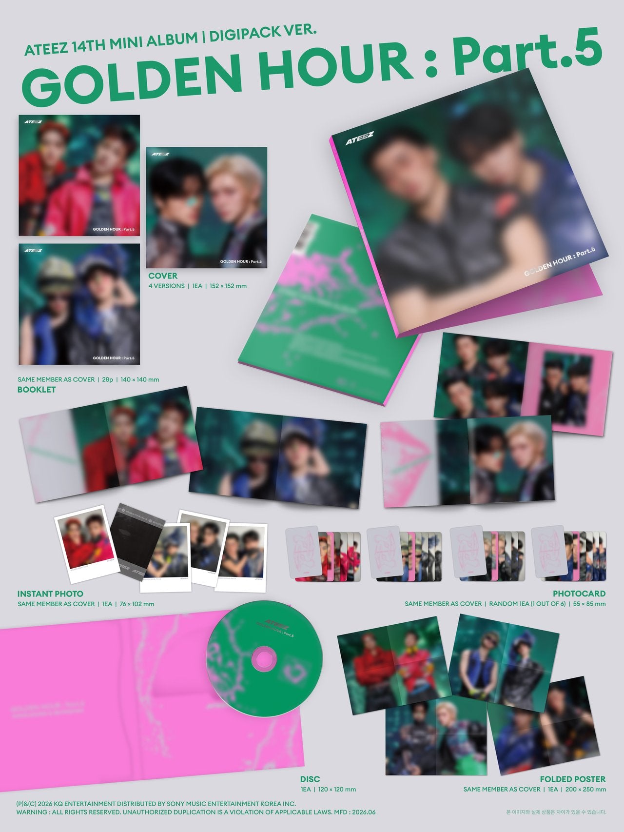 ATEEZ 14TH MINI ALBUM [GOLDEN HOUR PART.5] DIGI PACK UNIT VER.