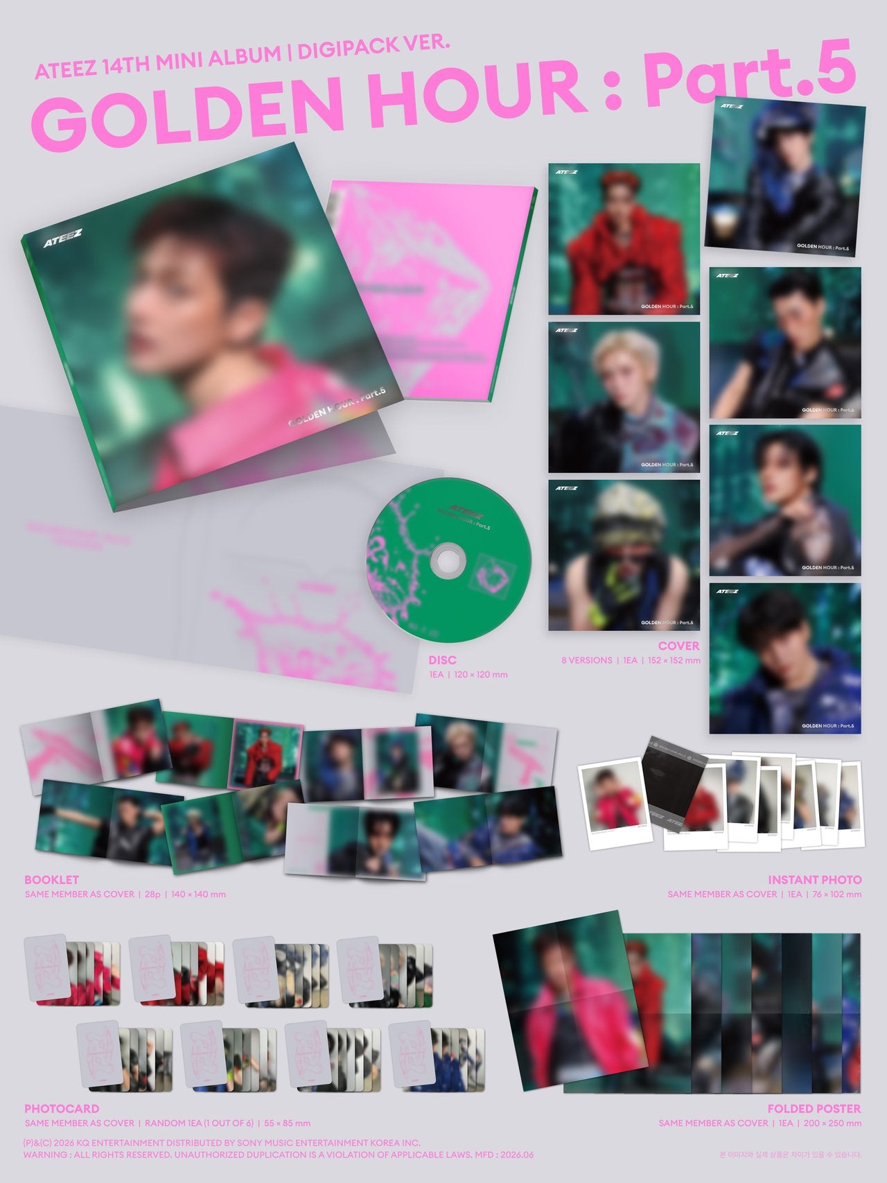 ATEEZ 14TH MINI ALBUM [GOLDEN HOUR PART.5] DIGIPACK VER.