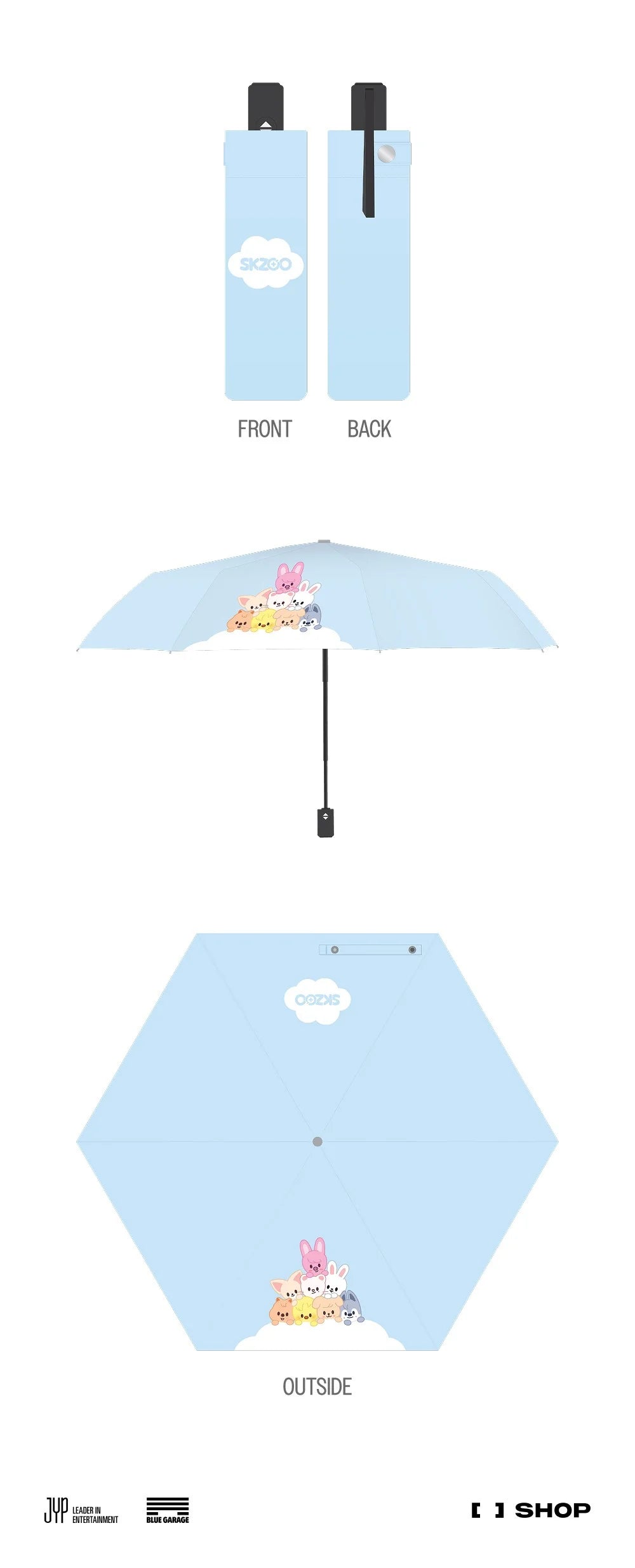 Stray Kids SKZOO Folding Sun Umbrella ['dominATE : celebrATE' World Tour Official MD]