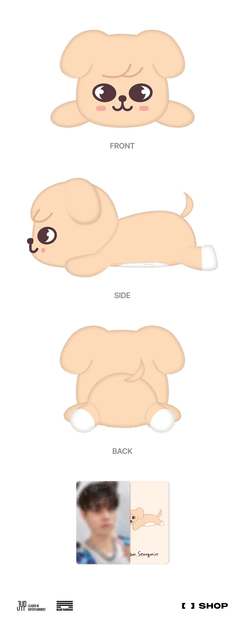Stray Kids PuppyM Plush Lying Ver. by SEUNGMIN ['dominATE : celebrATE' World Tour Official MD]