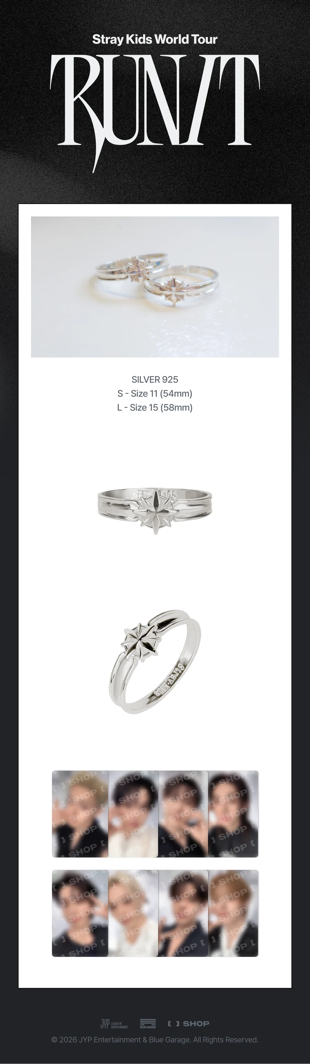 STRAY KIDS WOLRD TOUR [RUN IT] OFFICIAL MD RING