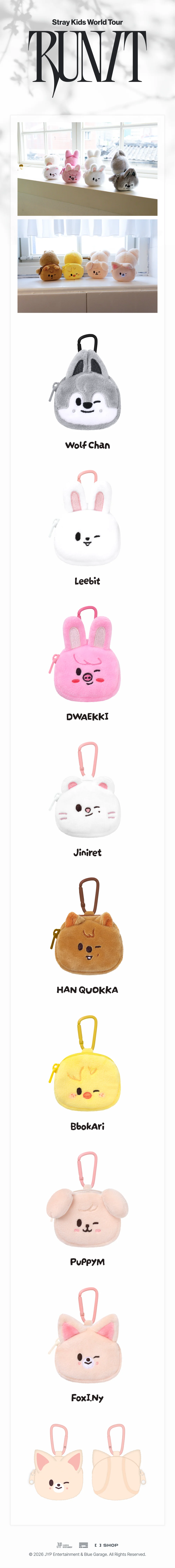 STRAY KIDS WOLRD TOUR [RUN IT] OFFICIAL MD SKZOO MINI BACKPACK KEYRING