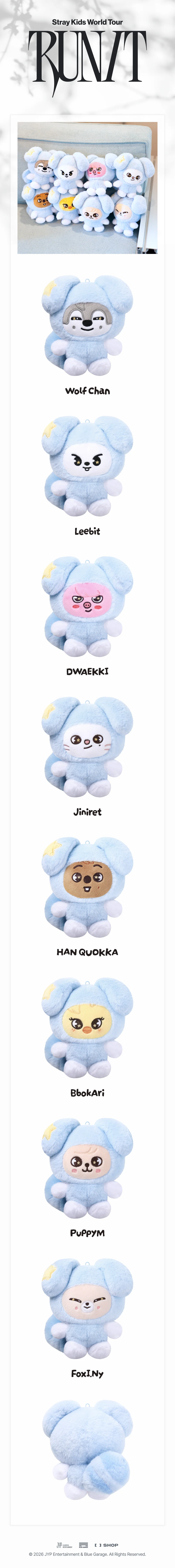 STRAY KIDS WOLRD TOUR [RUN IT] OFFICIAL MD SKZOO PLUSH in TASY