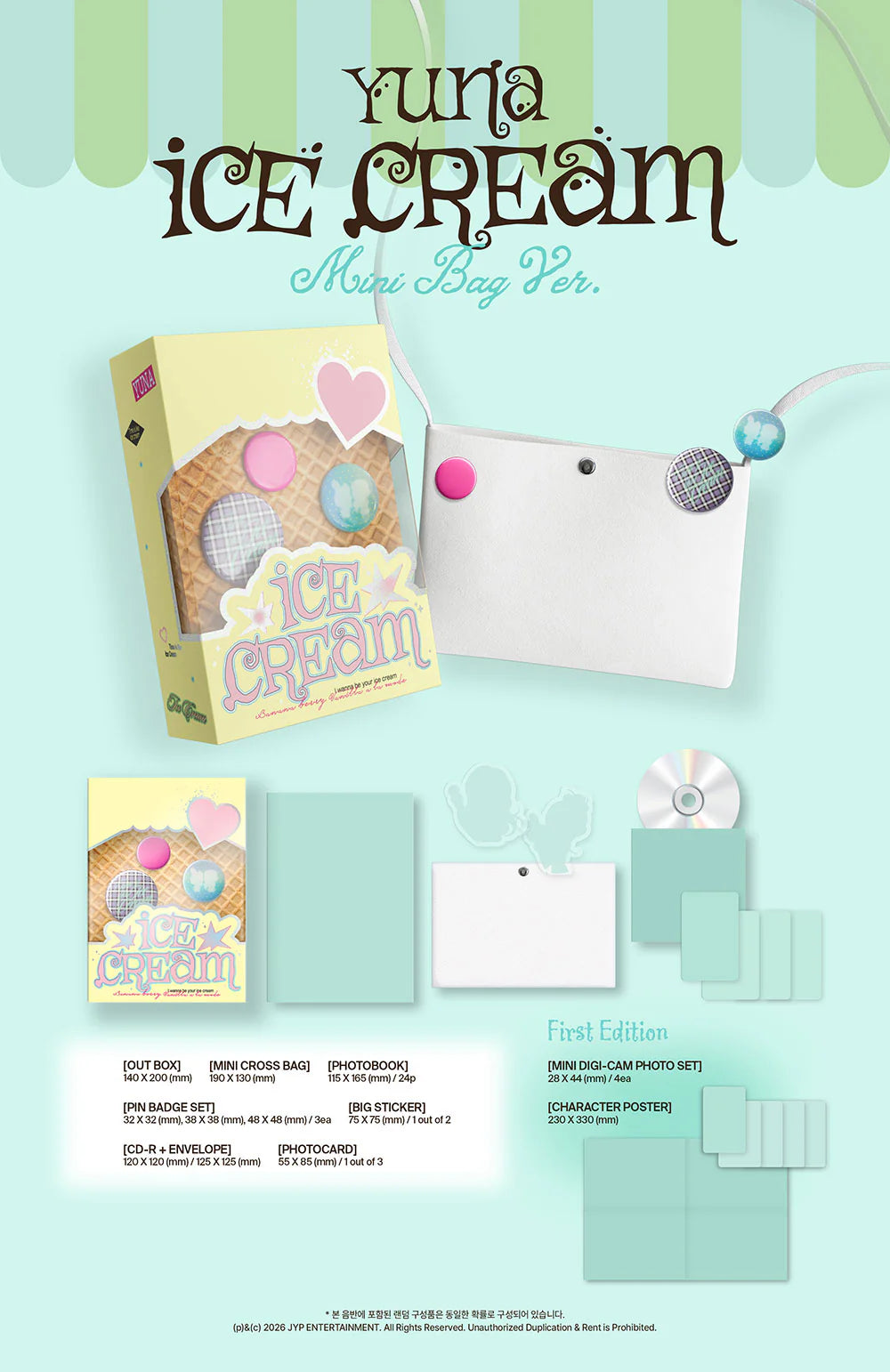 ITZY YUNA 1ST MINI ALBUM [ICECREAM] MINI BAG VER.